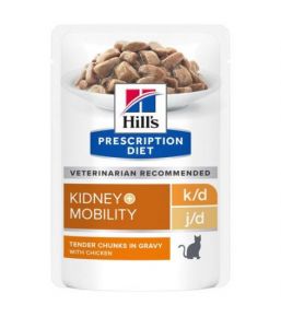 Hill's Prescription Diet k/d und j/d Kidney + Mobility Feline Beutel mit Huhn
