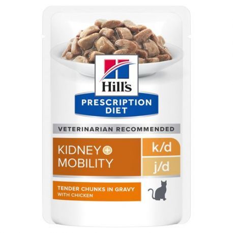 Hill's Prescription Diet k/d und j/d Kidney + Mobility Feline Beutel mit Huhn